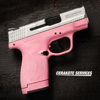 Smith and Wesson M&P Shield Plus Pistol Victoria Pink Frame Satin Aluminum Slide