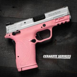 Smith and Wesson M&P EZ Shield Victoria Pink Pistol Satin Aluminum Slide Thumb Safety TruGlo Pro Night Sights