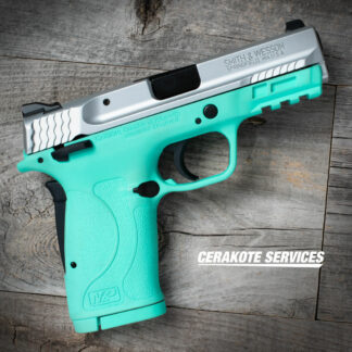 Smith and Wesson M&P Shield EZ 2.0 Tiffany Blue Pistol Satin Aluminum Thumb Safety