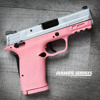 Smith and Wesson M&P EZ Shield Victoria Pink Pistol Thumb Safety Satin Aluminum Slide