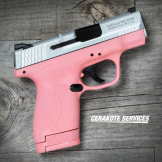 Smith and Wesson M&P 9 Shield M2.0 Victoria Pink Pistol Thumb Safety Satin Aluminum Slide
