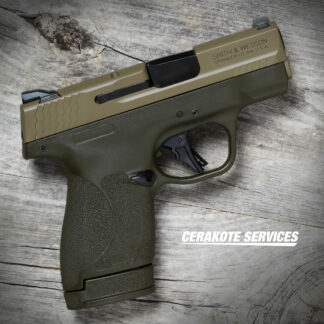Smith and Wesson M&P Shield Plus OD Green Pistol FDE Slide