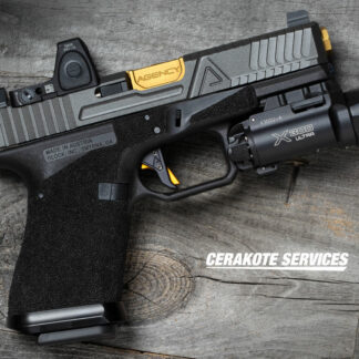 Agency Arms Modified Glock 19 Gen 3 Field Pistol Disruptive Gray Slide Premier TiN Barrel X300U-A RM06 Magwell