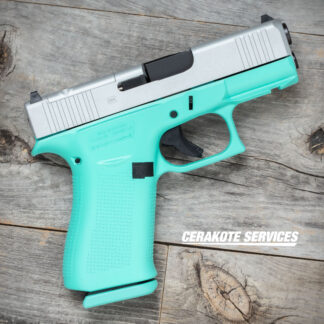 Glock 43X MOS Tiffany Blue Pistol 9mm Satin Aluminum Slide